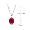 2.95 Carat (ctw) Lab-Created Ruby Solitaire Oval Pendant Necklace in