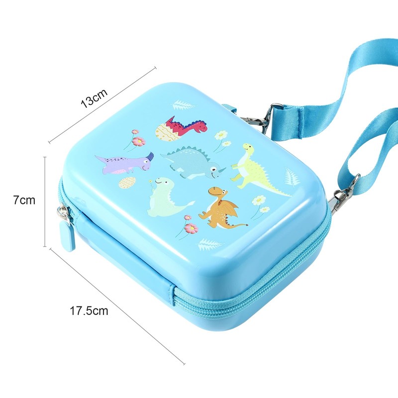 OFIKAL Kids Camera Case with Dinosaur Pattern, Shoulder Bag for