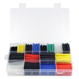 Heat Shrink Tube Set, 580 Pieces Heat Shrink Connectors, Waterproof, Heat Shrink Tubes Assortment Coloured in 6 Colours and 11 Sizes with Storage Case, for Electrical Insulation, Cable Repairs