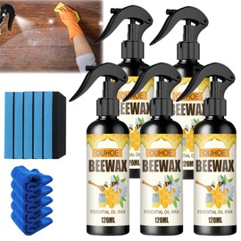 5PCSNatural Beeswax Care Spray & Restorer,Beeswax Wood Polish, Wood Polishing Spray,Natural Furniture Polish for Living Room, Kitchen and Wooden Furniture Floors
