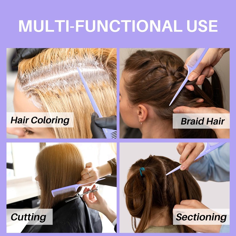 RHOS Rat Tail Comb for Parting, Fine Tooth Teasing Comb