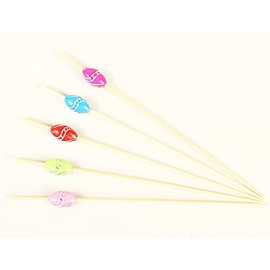 AILEXI Cocktail Sticks 100 Counts Wooden Toothpicks Party Supplies frill finger food fruits sandwich nibbles - Multicolour Rugby