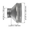 8" to 4" Inch Galvanized Steel Round Duct Reducer -
