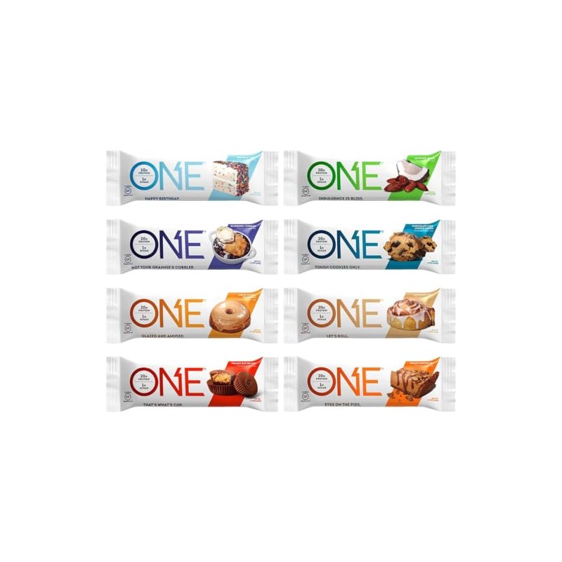 ONE Protein Bars, Sampler Variety Pack, Gluten Free with 20g
