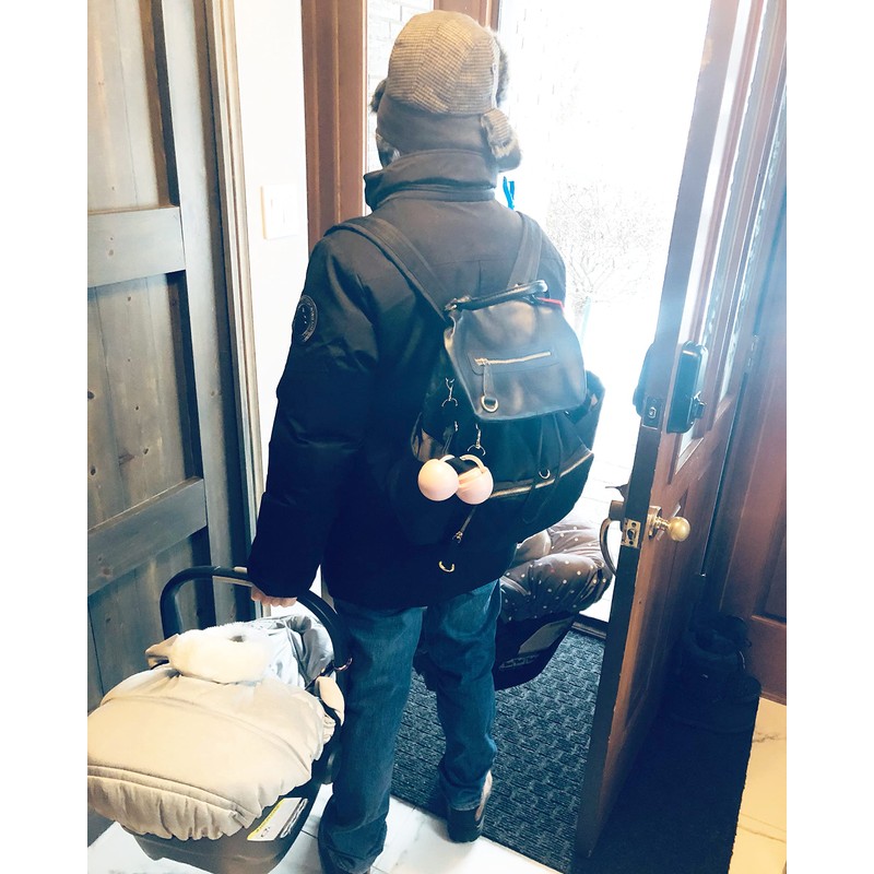 melii Pacifier Pod – Grey & Pink Pacifier Storage Container