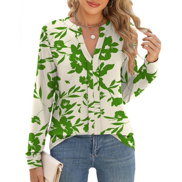 Micoson Tunic Tops for Women Loose Fit Dressy V Neck