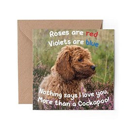 1 x Greeting Card - Cockapoo Love You Puppy Dogs Pets Birthday Anniversary Valentines Animals Love Wife Partner Mum Dad Girls Friend #79791
