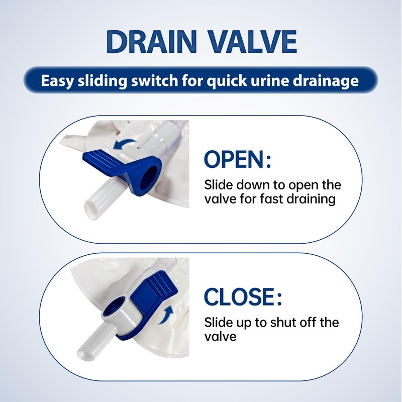 Carbou 6 Pcs Catheter Leg Bags, 1000ml Urinary Foley Drainage