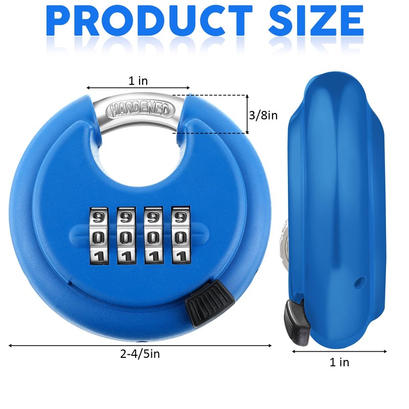 Maitys 4 Digit Combination Locks Stainless Steel Code Disc Lock