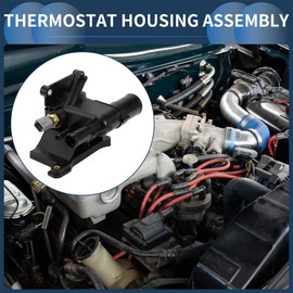 INFINAUTO Car Thermostat for Mazda 6 2.5L 2009-2013 Inner Engine Coolant Thermostat Housing Assembly for Mazda 3 2007-2013 for Mazda CX-7 2010-2012 No.LF941517Z Plastic Black