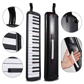 37 Keys Melodica Instrument Melodica Air Piano Keyboard with 2 Soft Blow Pipe 2 Blowing Nozzles Melodica Wind Instruments with Carrying Bag for Beginners Adults Gift