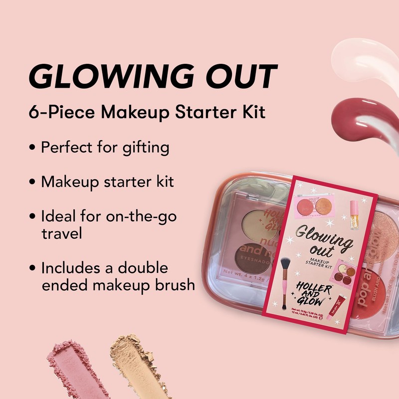 Holler and Glow Glowing Out Makeup 5-Piece Gift Set, Includes