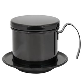 Vietnamese Stainless Steel Coffee Filter Drip Pot Maker Pot Home Kitchen Office Restaurant Cafe UseGloss Black