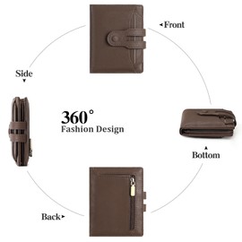 SENDEFN Mens Wallets Slim Bifold RFID Blocking Soft Leather Wallet for Men Card Holder with Coin Pocket ID Window