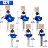 6Pcs Roundover Router Bit 1/4 Shank,Radius 1/8" 3/16" 1/4" 5/16"