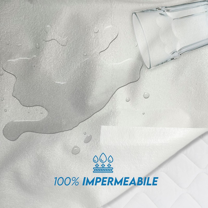 Cotton Mattress Protector, 100 x 100 cm, Waterproof Mattress Topper,