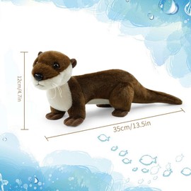 Hideekoog Sea Otter Stuffed Animals for Kids,Lying Posture Otter Ocean Cute Animal Plush Toy Birthday Gift for Boys Girl Children（Lying）