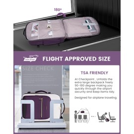 LOVEVOOK 40L Carry on Backpack for Women with 3 Packing Cubes, Large Travel Backpack for Airplanes, TSA Personal Item Travel Bag fits 17" Laptop, Waterproof Travel Essentials Airline Approved