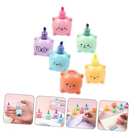 TEHAUX 4 Sets Cute Bear Shaped Highlighter Pens for Students Smooth Writing Markers Cartoon Marking Pens for Notes Drawing and Study Highlights
