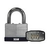 SCAN SCAPLLAM50C Steel Padlock, Silver