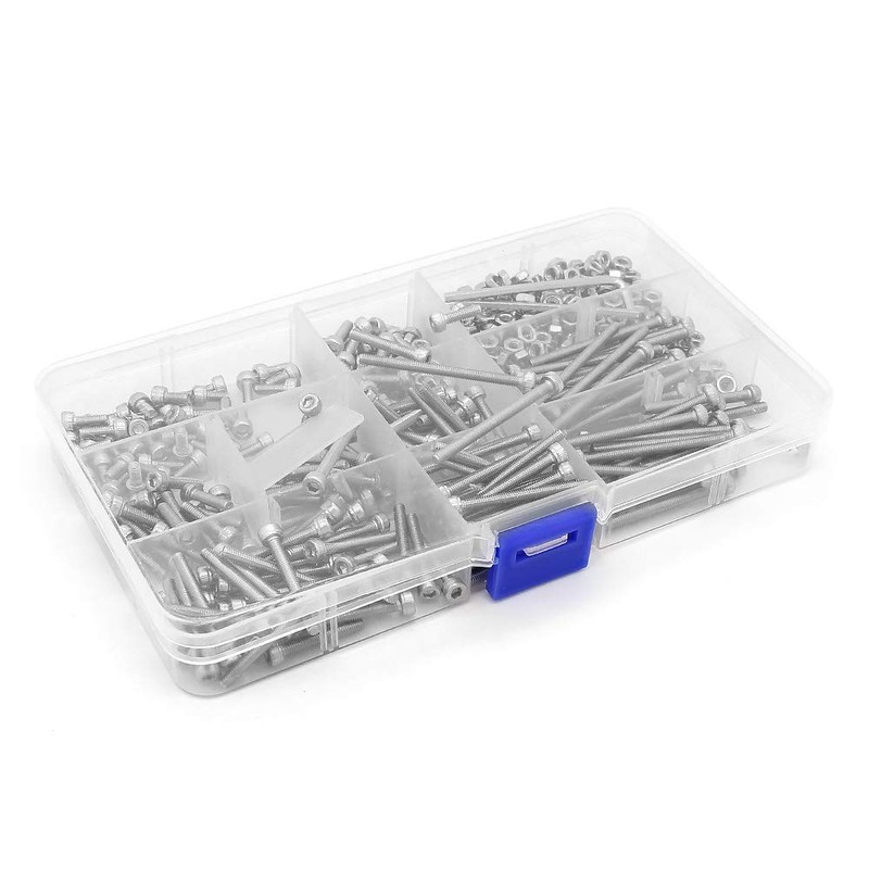 Yuhtech 440PCS Bolts and Nuts Set M3 Stainless Steel Hex