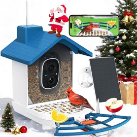 Smart Bird Feeder with Camera,Bird House Camera with Solar Panel,FHD Birds Cam for Bird Watching, AI Identification,Auto Capture & Real-time Notifications,Ideal Gift for Birds Lovers,Parents,Friends