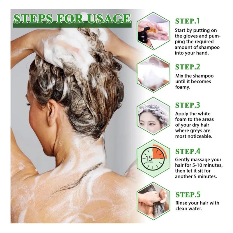 Sefudun Shampoo Cubre Canas Con Tinte
